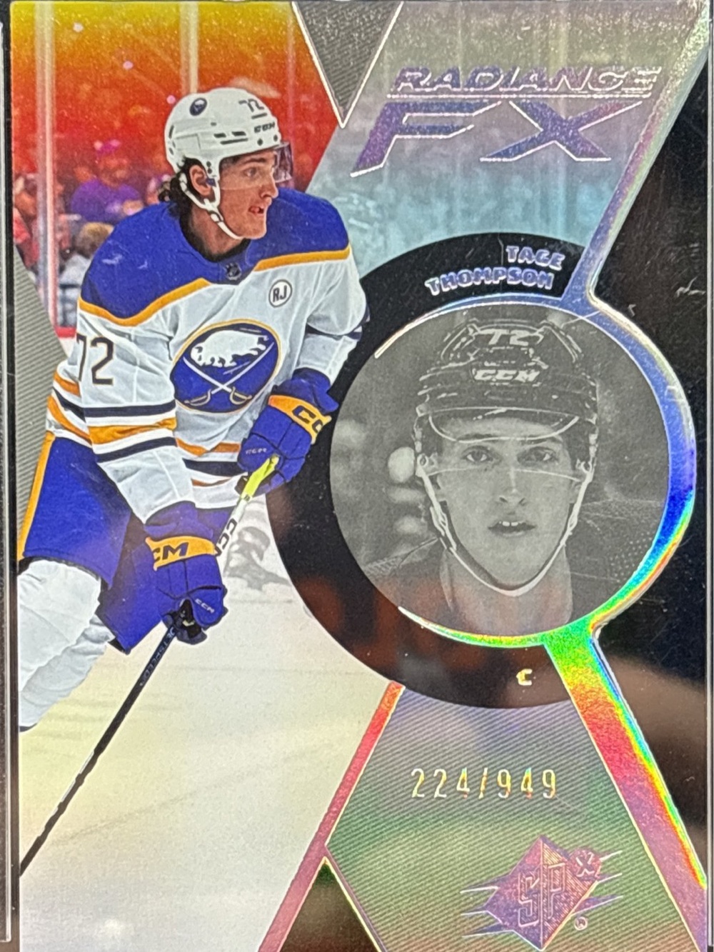 Upper Deck Radiance FX Tage Thompson Hockey Trading Card - LE 224/949